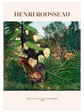Rousseau Fight Between A Tiger And A Buffalo - Art Print